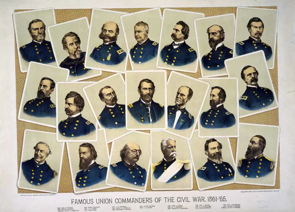 Berühmte Unionskommandeure des Bürgerkriegs, 1861-65. Ca. 1884