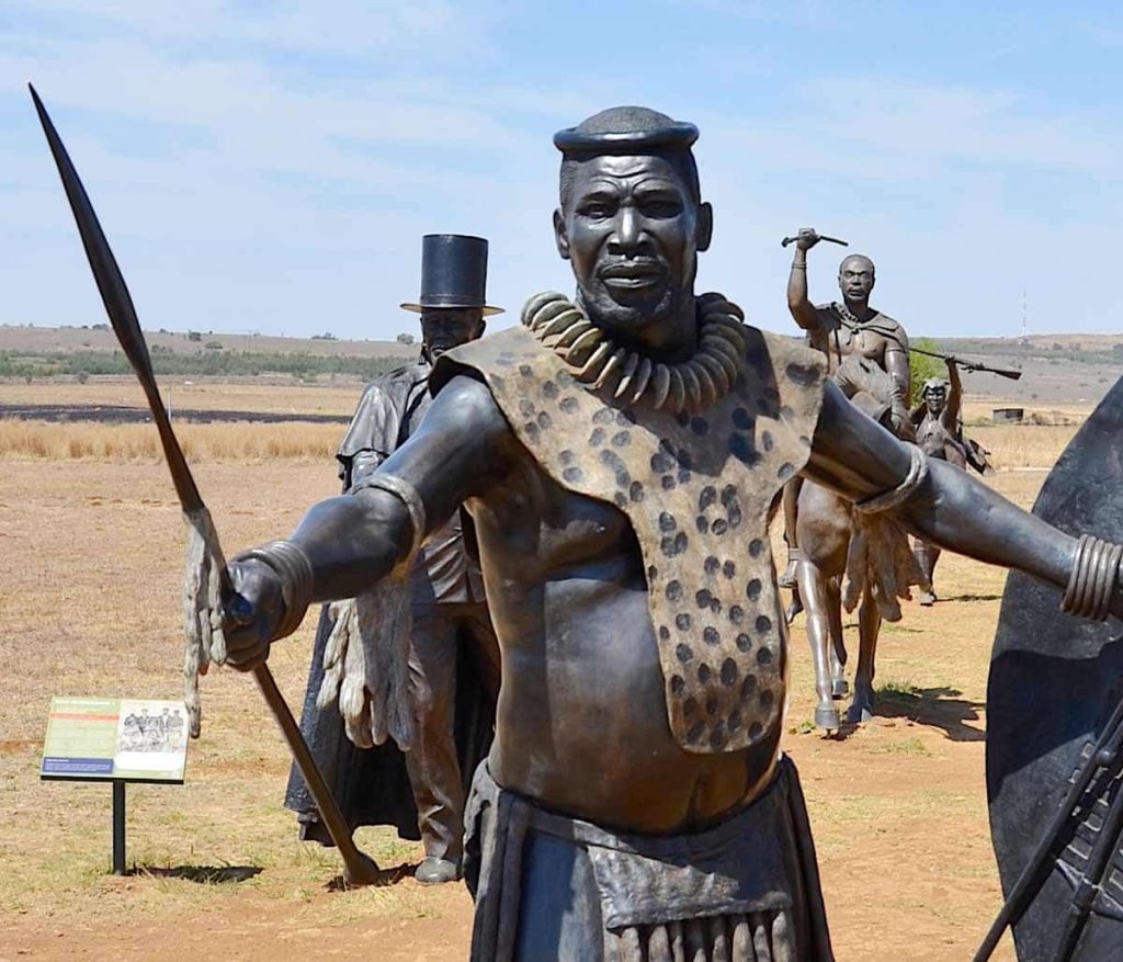 Bronzestatue von Dingane in Maropeng, Nordwestprovinz. Quelle: Wikimedia Common