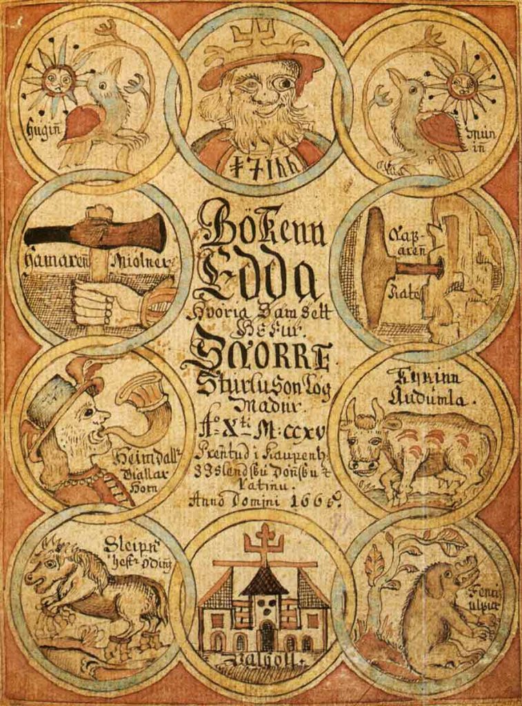 itelseite der Prosa-Edda, Manuskript IB 299 4to, fol. 58r, ca. 18. Jahrhundert