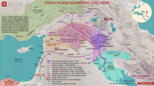 Map of the Assyria in the Middle Assyrian Period