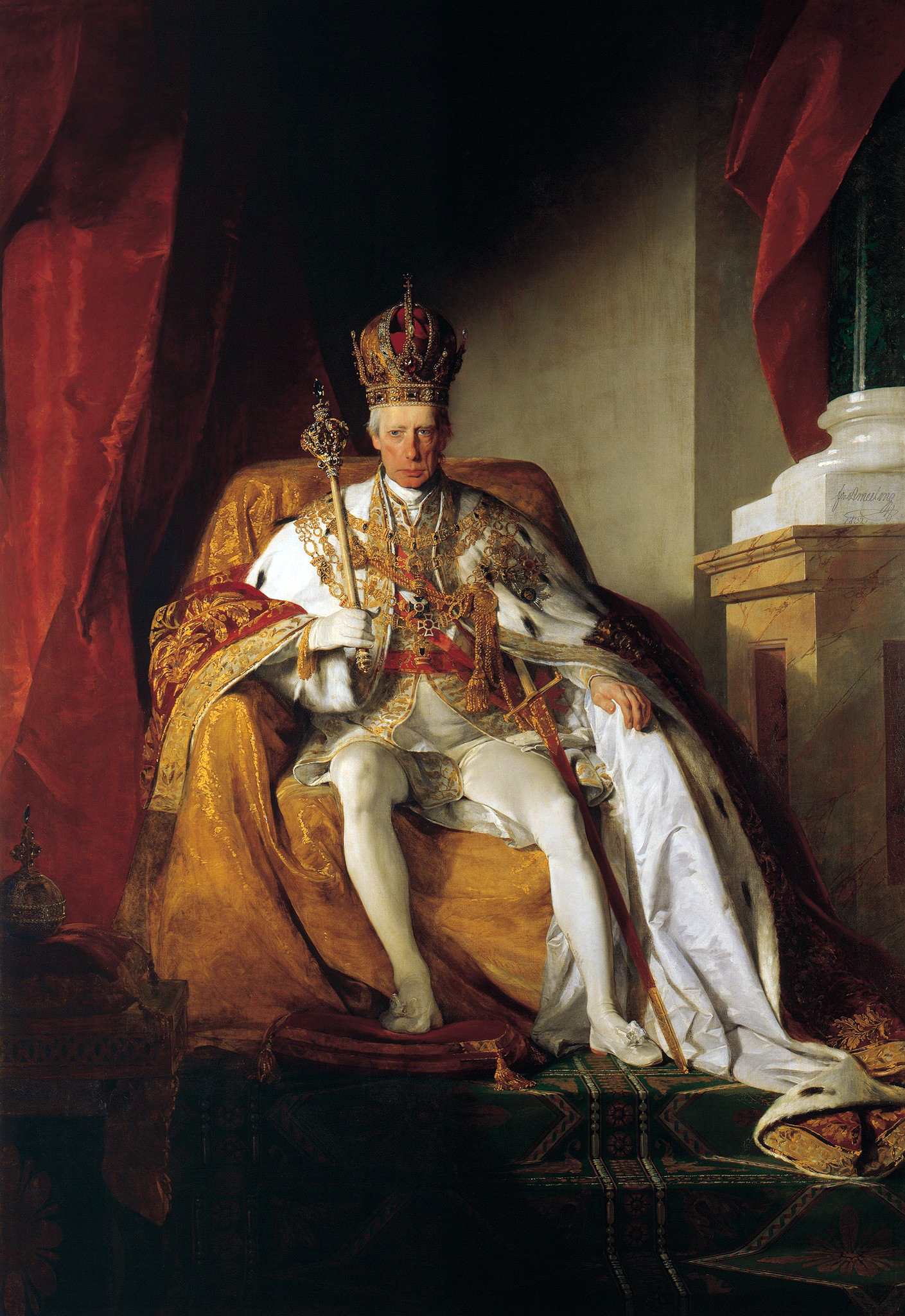 Franz I. von Österreich im kaiserlichen Ornat auf einem Porträt von Friedrich von Amerling