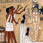 Ancient Egyptian papyrus depicting the Opening of the Mouth ceremony.